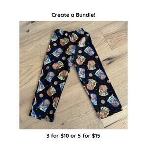 Star Wars Kids Black Flannel Baby Yoda Fuzzy Pajama Lounge Pants Size 6